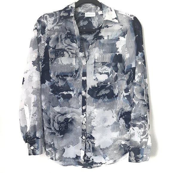 New York & Co Button Down Collar Shirt, XS - Picture 1 of 9